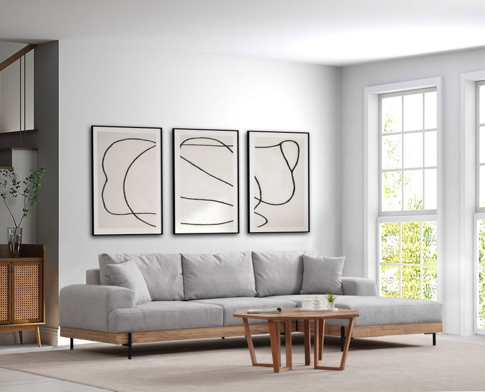 Atelier Del Sofa Eti Oak Right - Gris